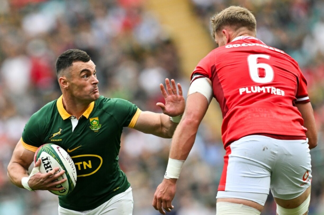 Centre Jesse Kriel (L) will captain South Africa in a Test for the first time