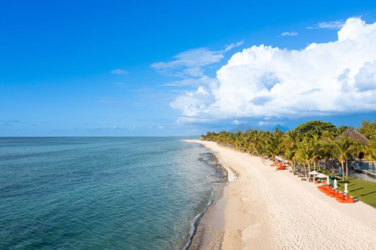 Fine sand at Le Morne Beach in Mauritius, Mauritius January, 1st 2023