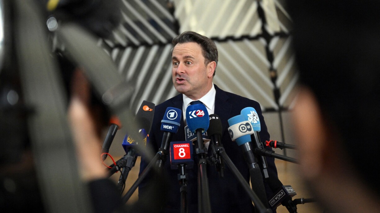 Luxembourg FM Xavier Bettel attending an EU Foreign Ministers' meeting in Brussels on 24 February 2025.