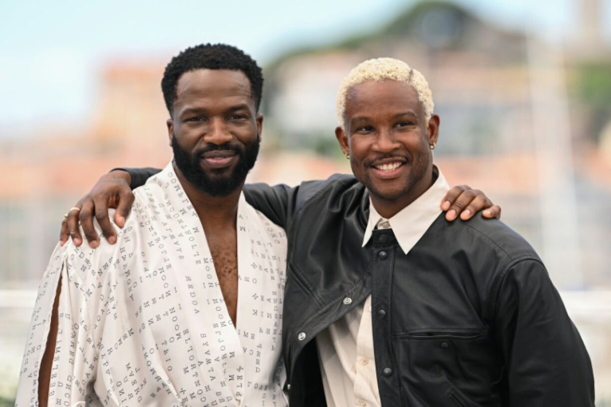 Fathers and sons: Nigerian-British actor Sope Dirisu and director Akinola Davies Jr at Cannes