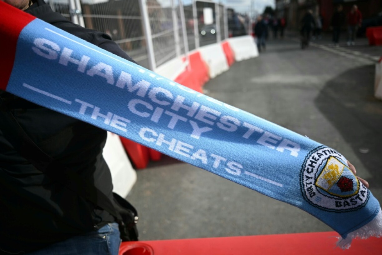 Merchandise mocking Manchester City and their financial scandal was on sale at Anfield