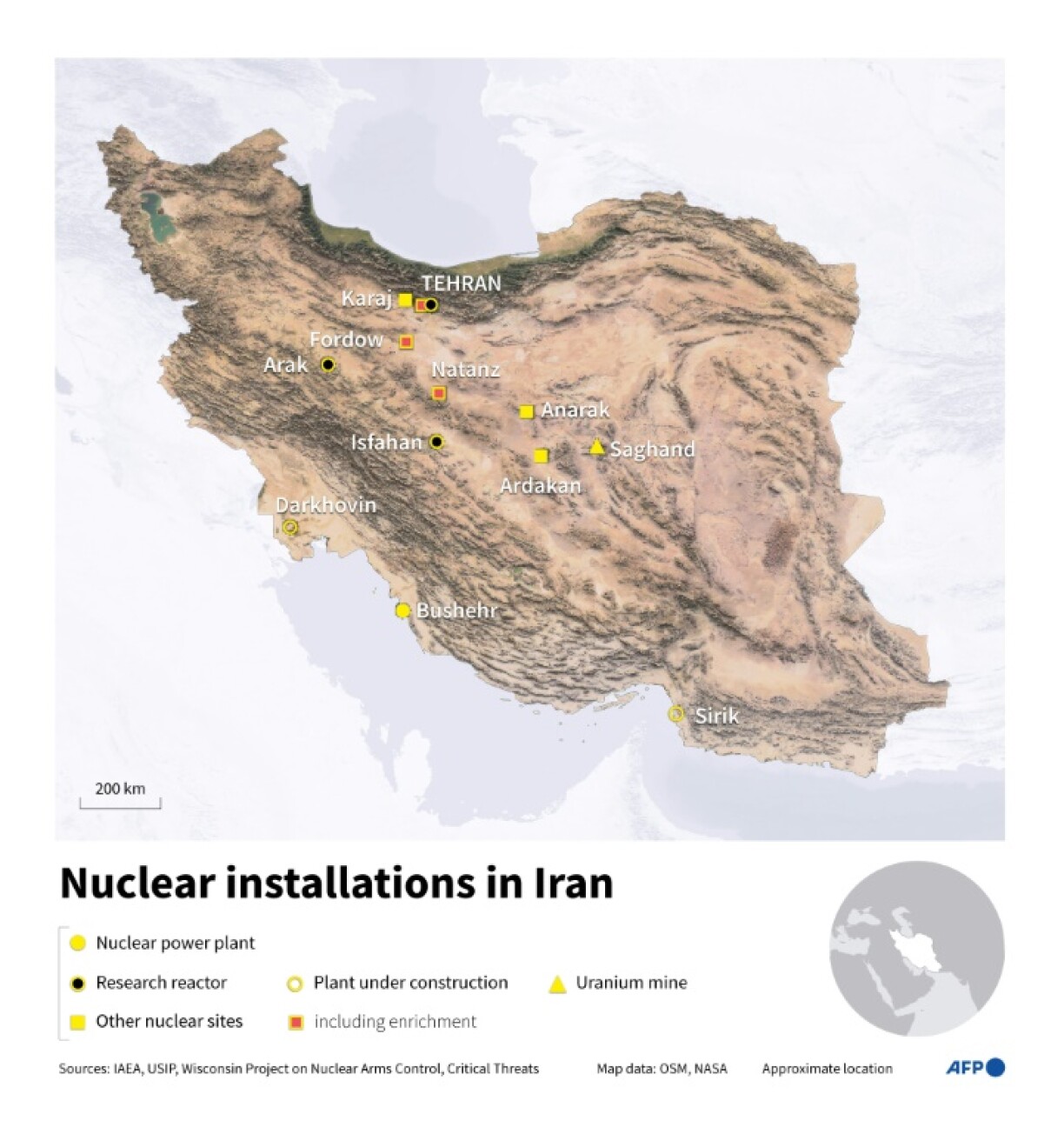 Nuclear installations in Iran