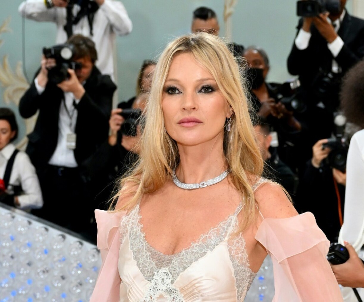 La top model britannique Kate Moss au gala du Met, le 1er mai 2023 à New York