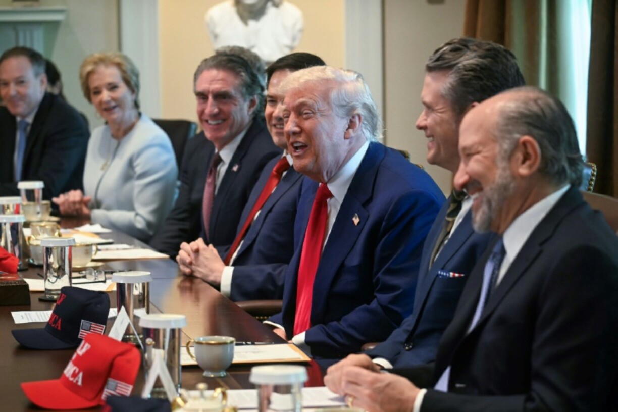 US President Donald Trump struck an upbeat tone about the GDP figures during a cabinet meeting at the White House