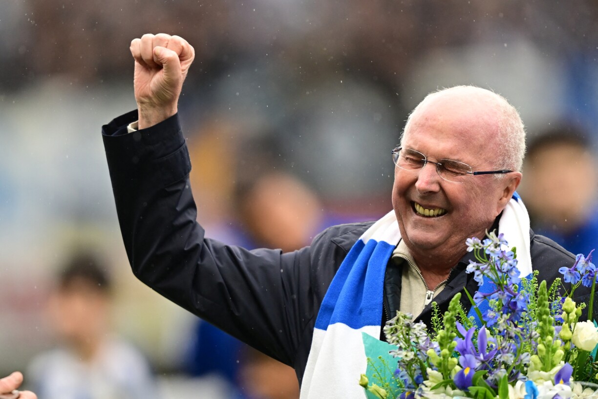 Legendary soccer coach Sven-Göran Svennis Eriksson is celebrated before Saturday's football match between IFK Gothenburg and IFK Norrköping at Gamla Ullevi. Gothenburg, Sweden 20 April 2024.