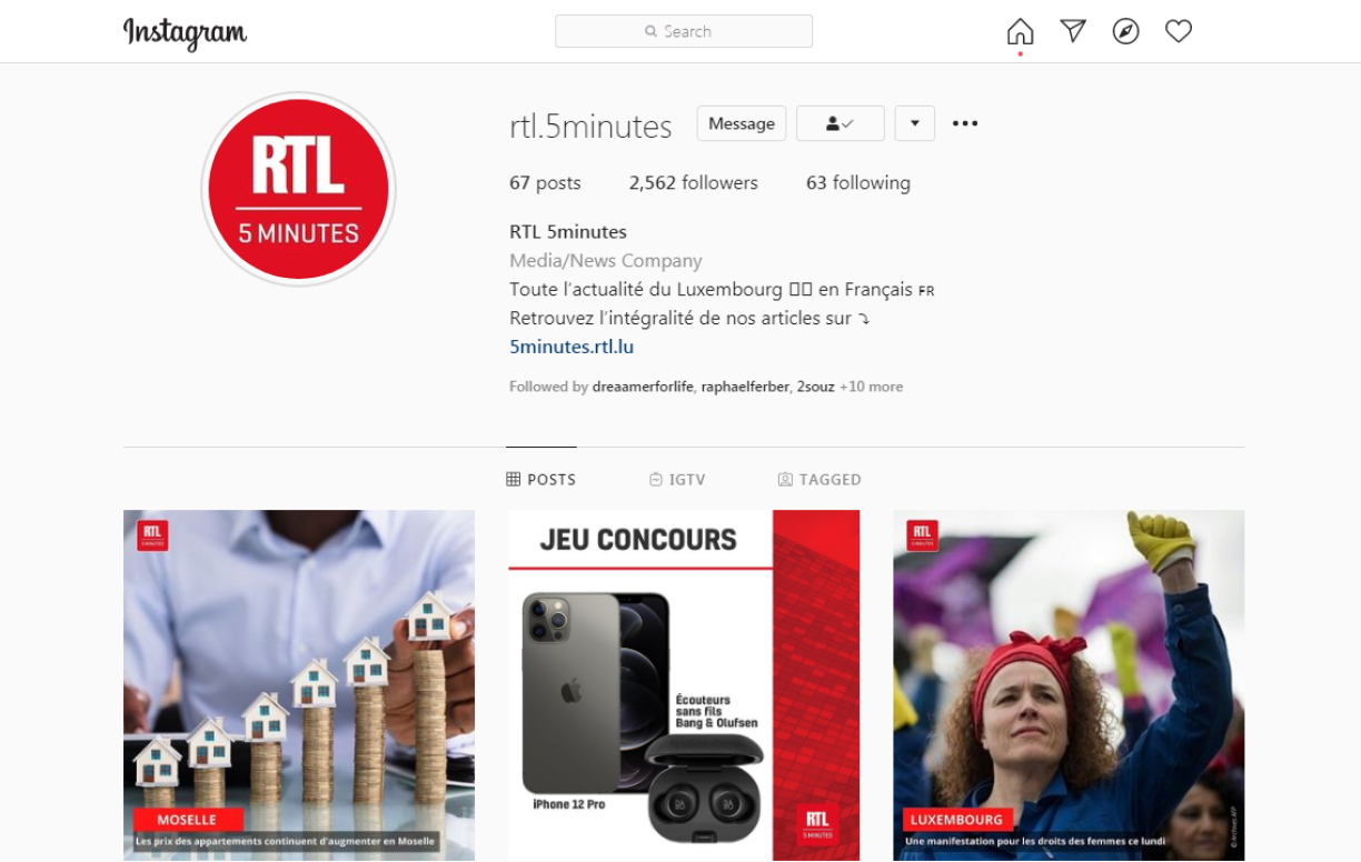 Notre page officielle ouverte récemment