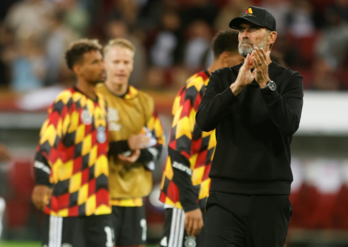 Le sélectionneur de l'Allemagne Jürgen Klopp après la défaite face à la Grèce en Ligue des nations, le 27 septembre 2026 à Augsbourg