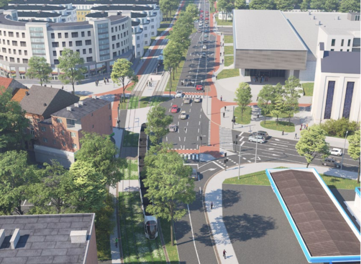 The future rapid tram will run along Boulevard Grande-Duchesse Charlotte to link the future