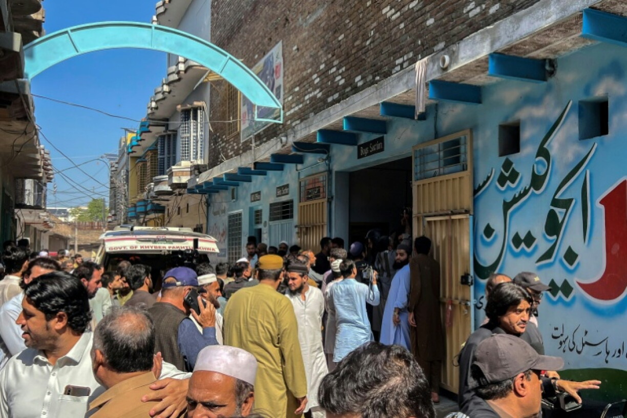 Emergency services said dozens of schoolchildren were crushed and trapped after the roof of a school gave way in the northwest city of Peshawar