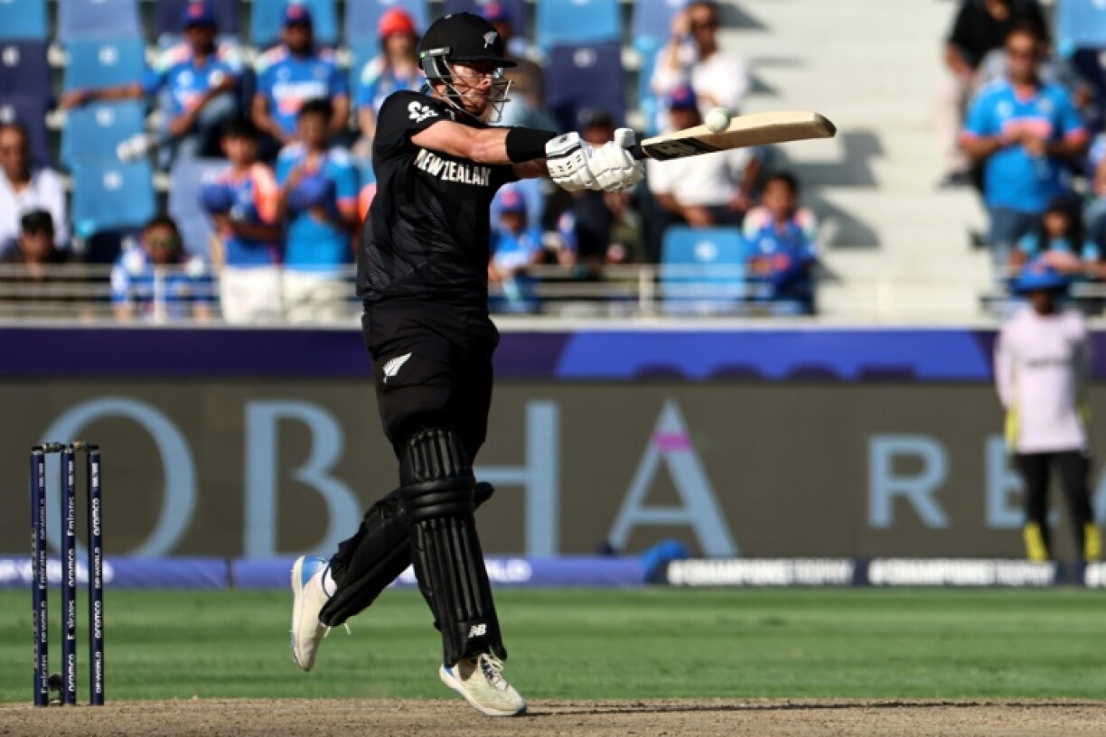 Mitchell Santner made eight late in New Zealand's innings before taking two wickets with his left-arm spin