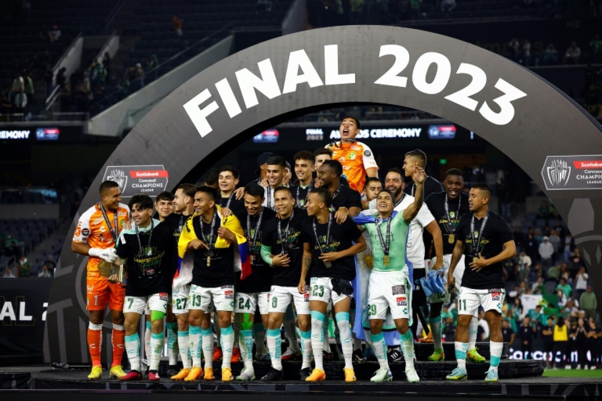 Club Leon celebrate after winning the CONCACAF Champions League final in 2023
