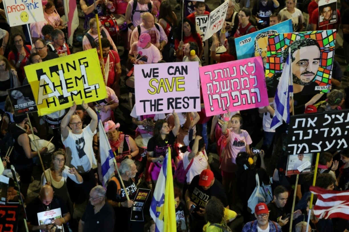 Anti-war protesters in Israel demanded a ceasefire in Gaza and the return of the remaining hostages on Saturday