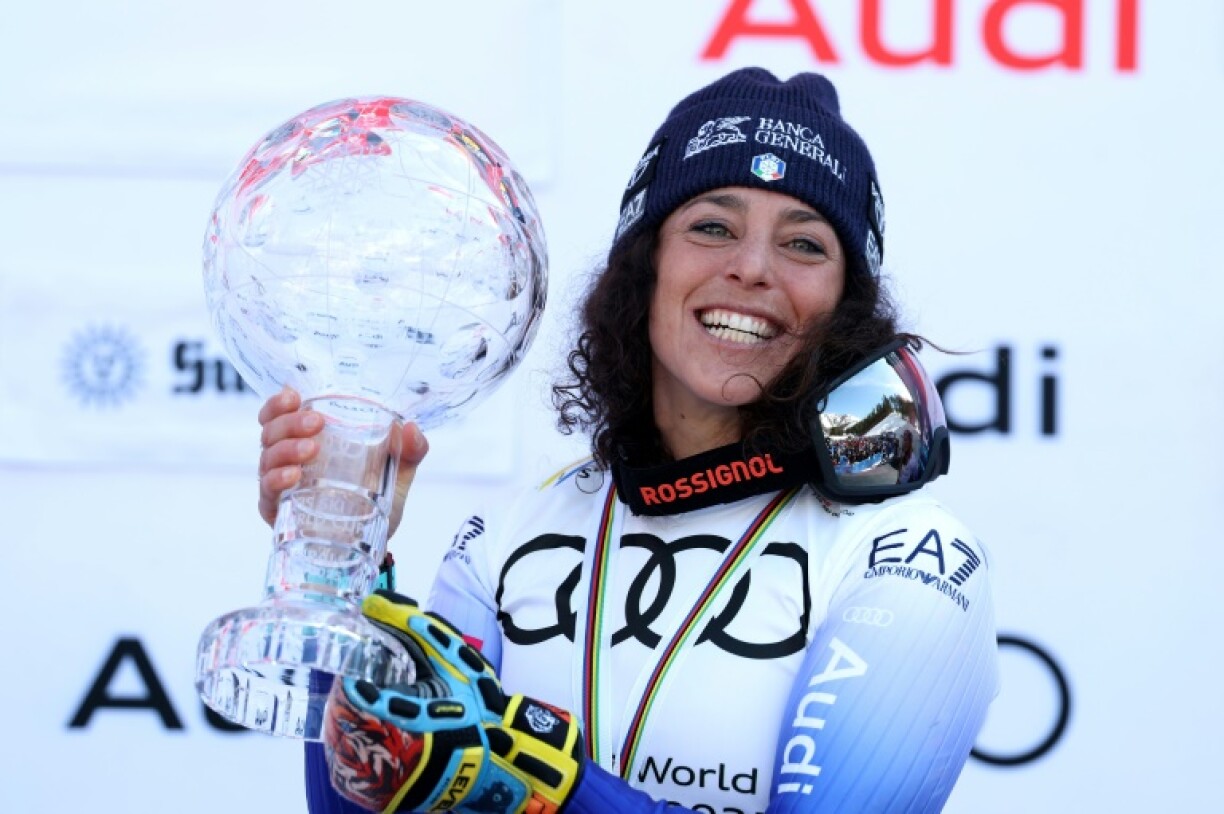 Italy's newly-crowned overall World Cup ski champion Federica Brignone