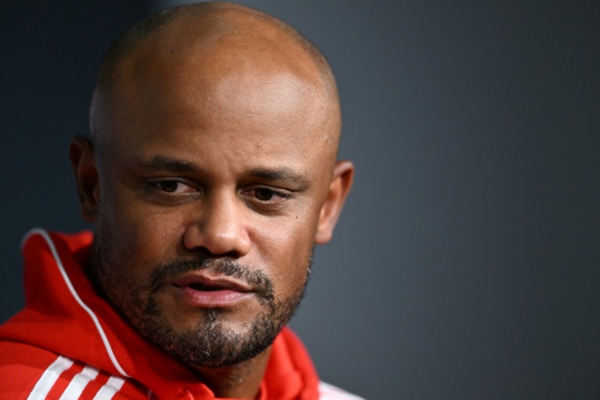 Bayern Munich coach Vincent Kompany speaks at a press conference in Atlanta on Friday