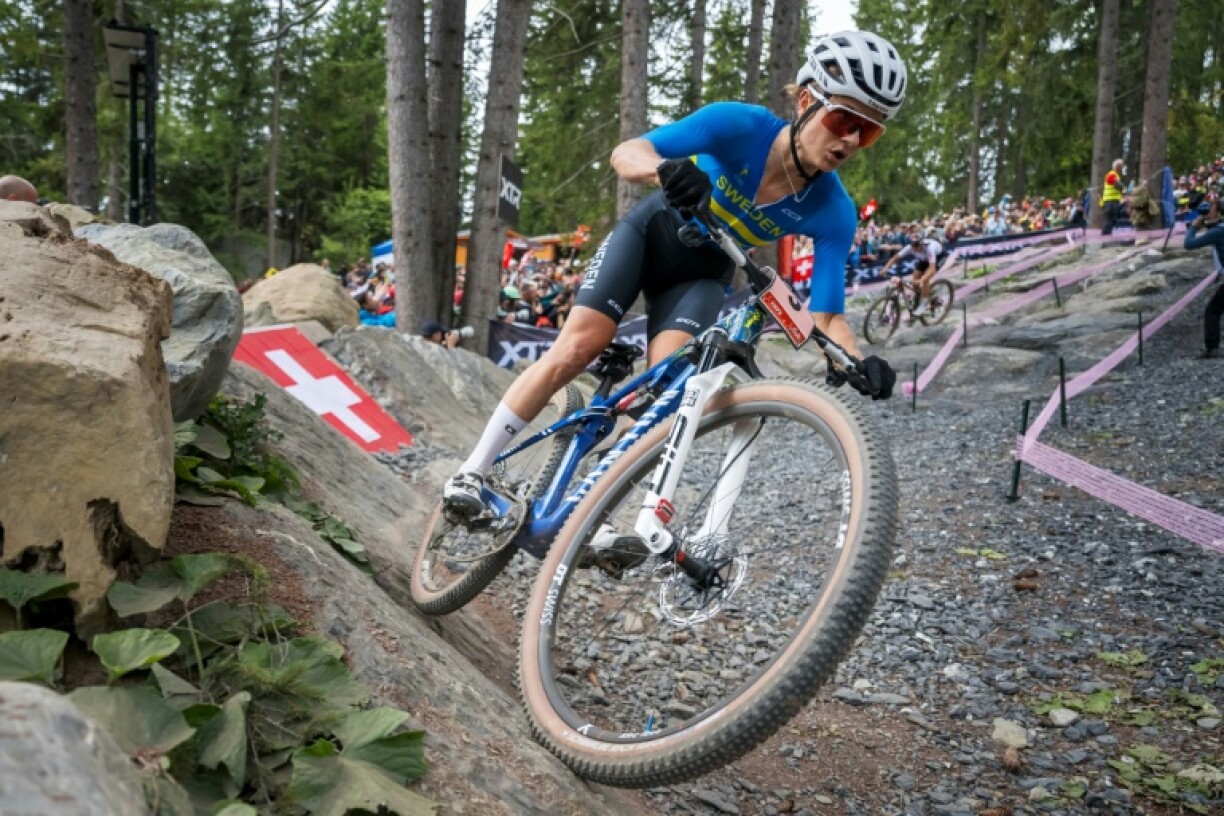 Jenny Rissveds won her first world title in the crosscountry mountain bike at Crans Montana