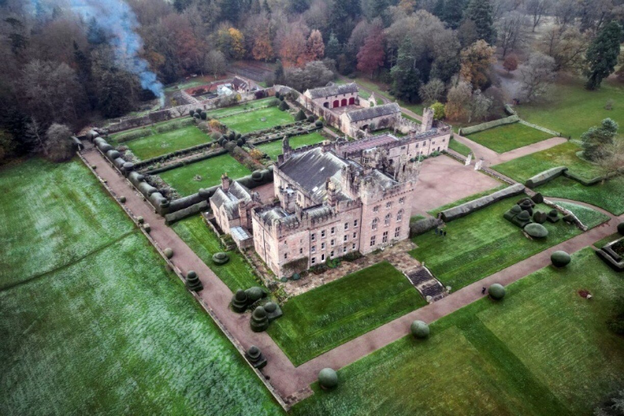 An aerial view of Lord Inglewood's estate, in Hutton-in-the-Forest, near Penrith, northern England.