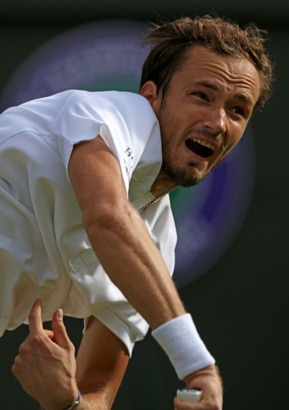 Le Russe Daniil Medvedev face au Croate Marin Cilic au 3e tour de Wimbledon, le 3 juillet 2021