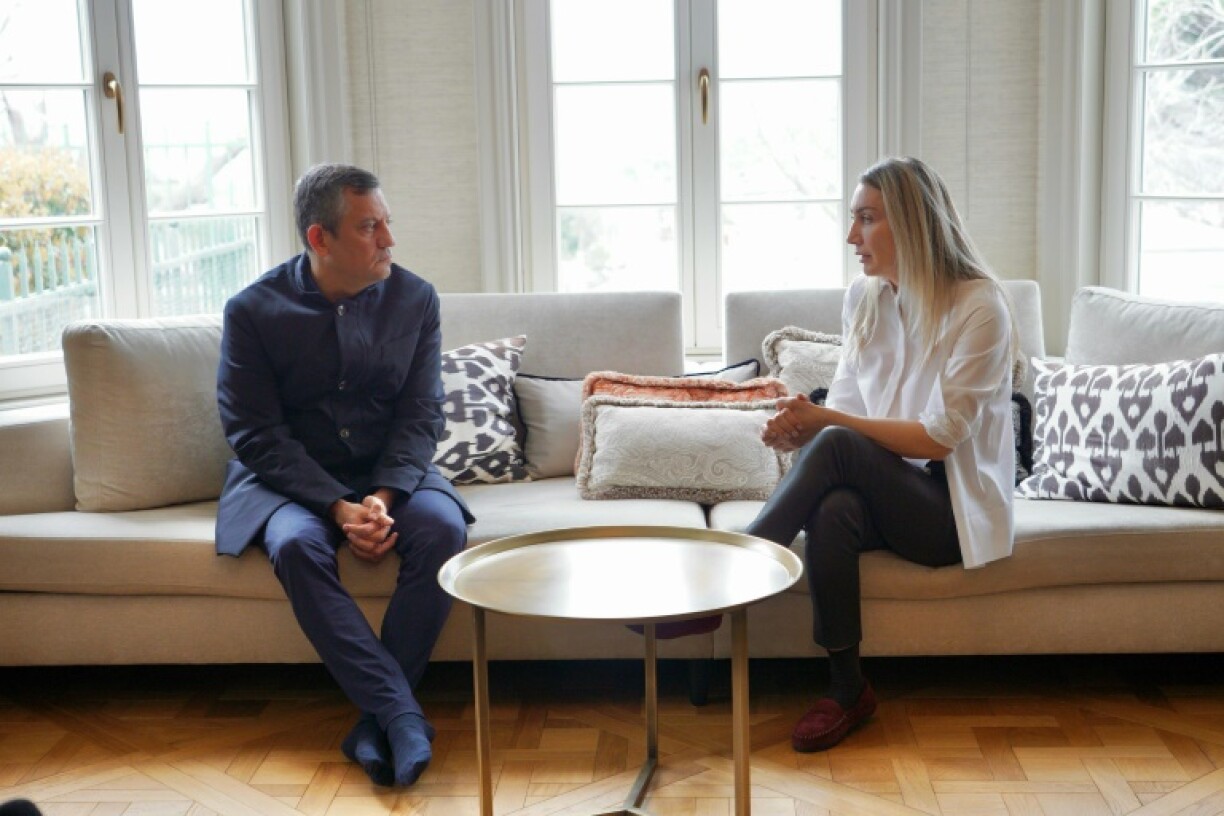 The mayor's wife, Dr Dilek Kaya İmamoglu, said it was a 'targeted political operation aimed at eliminating Turkey's future president' as she met with CHP leader Ozgur Ozel