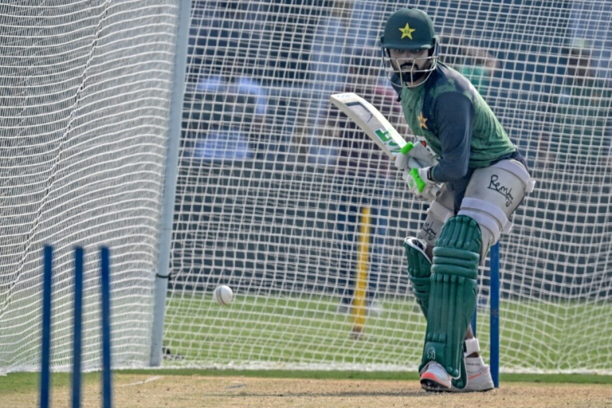 Pakistan's Babar Azam attends a practice session on the eve of their first ODI against South Africa at Iqbal Stadium in Faisalabad