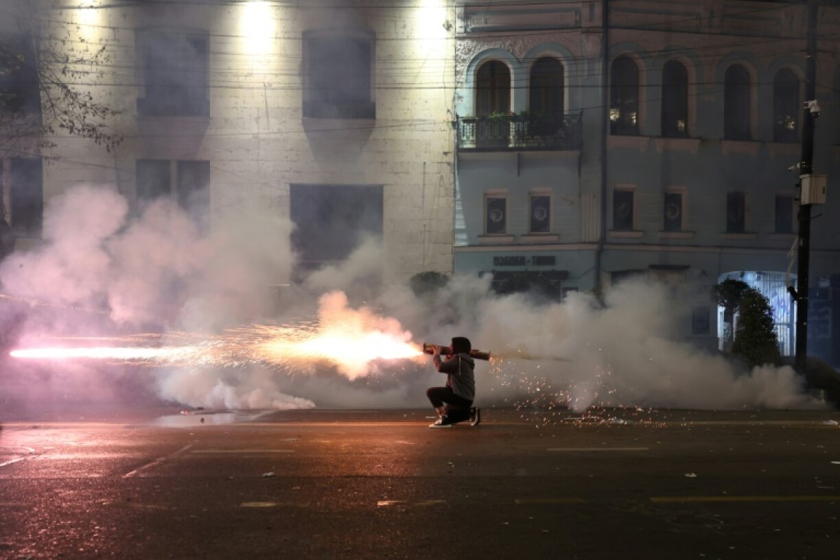 Tens of thousands have taken to the streets in Georgia to protest against the alleged election fraud