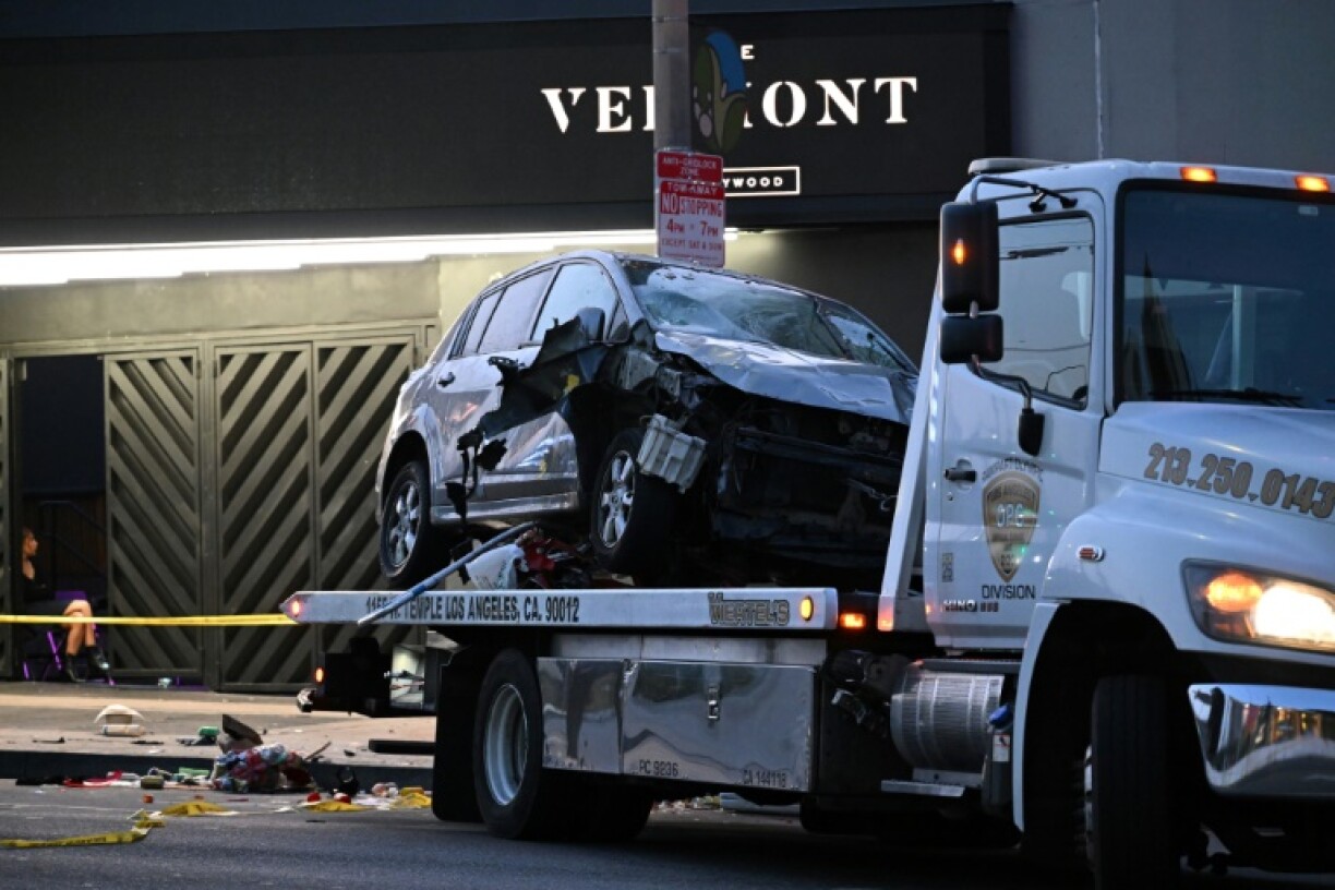 Video posted on social media showed bystanders pulling the driver out of his car and assaulting him