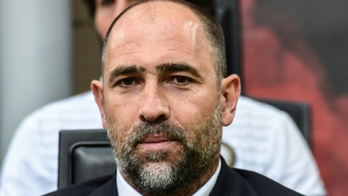 Le nouvel entraîneur de l'OM, le Croate Igor Tudor, ancien coach de l'Udinese, assiste à la rencontre de ses joueurs avec l'AC Milan à Milan le 2 avril 2019