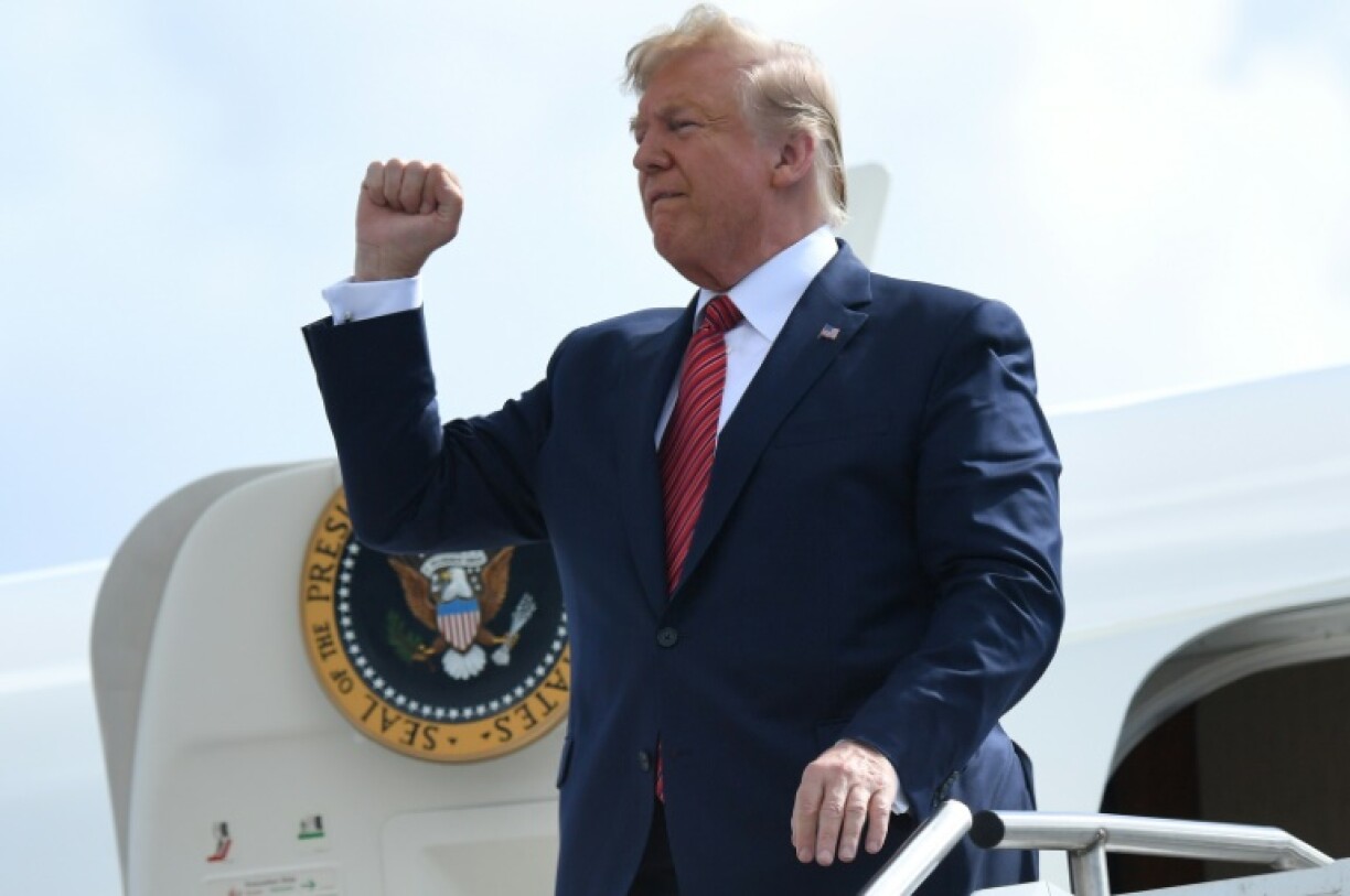 Le président américain Donald Trump à sa descente de Air Force One, à Houston, le 22 septembre 2019