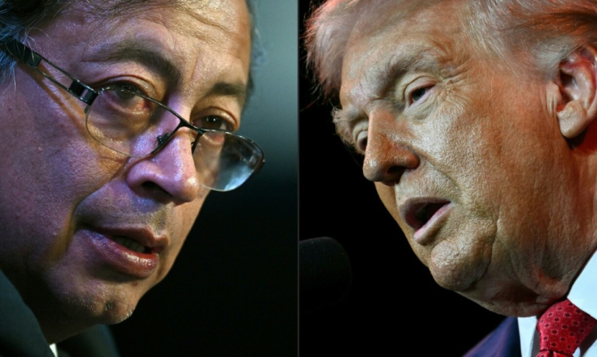 Montage du président colombien à gauche, Gustavo Petro, et le président américain, à droite, Donald Trump