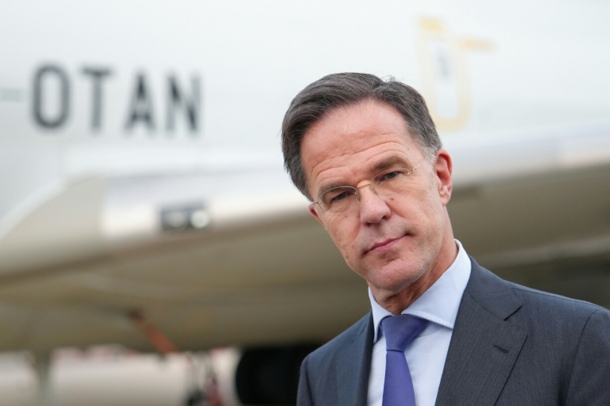 NATO Secretary General Mark Rutte visits the alliance's Airborne Early Warning and Control Force headquarters in Geilenkirchen, western Germany