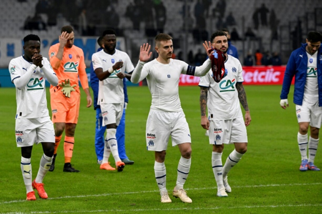 La déception des Marseillais, éliminés de la Coupe de France par Annecy, le 1er mars 2023