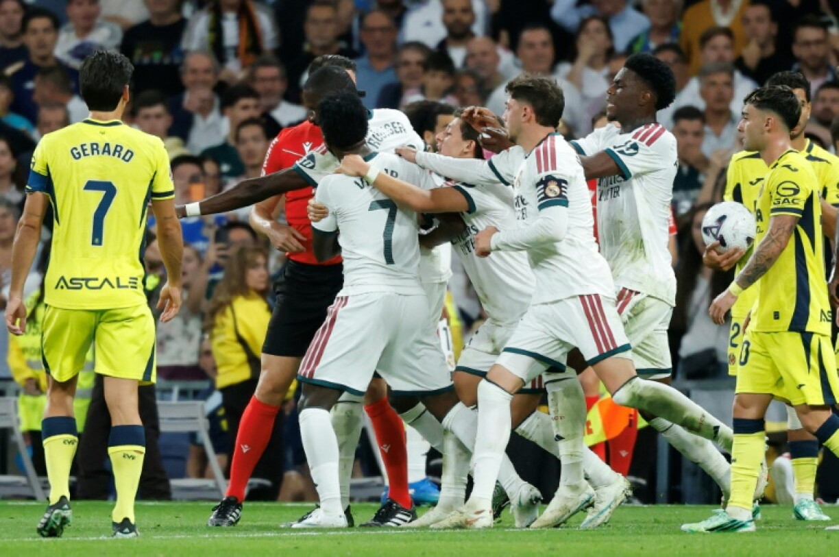 Real Madrid's Brazilian forward Vinicius Junior scored and then was sent off and his goal was disallowed, which sent him into a rage