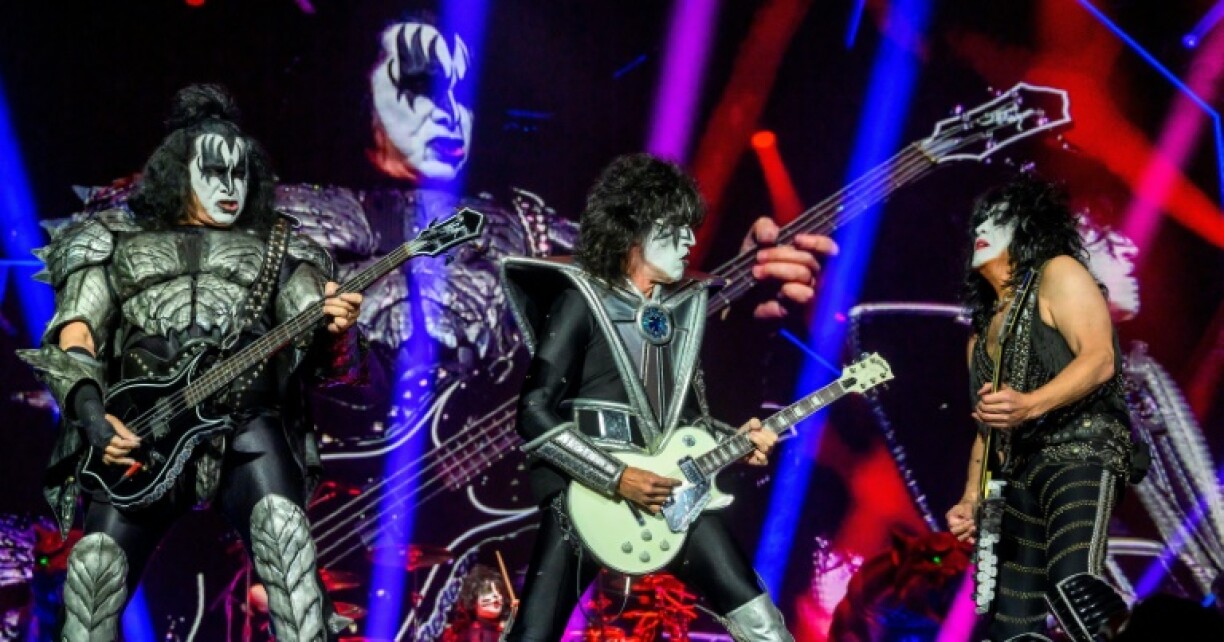Le groupe américain Kiss sur scène à Copenhague au Danemark le 16 juin 2022