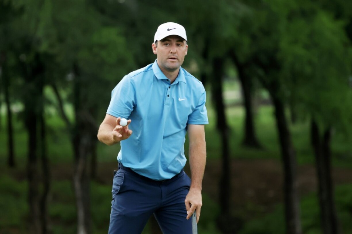 World number one Scottie Scheffler of the United States fired an eight-under par 63 to seize the lead at the storm-hit PGA Tour CJ Cup Byron Nelson tournament