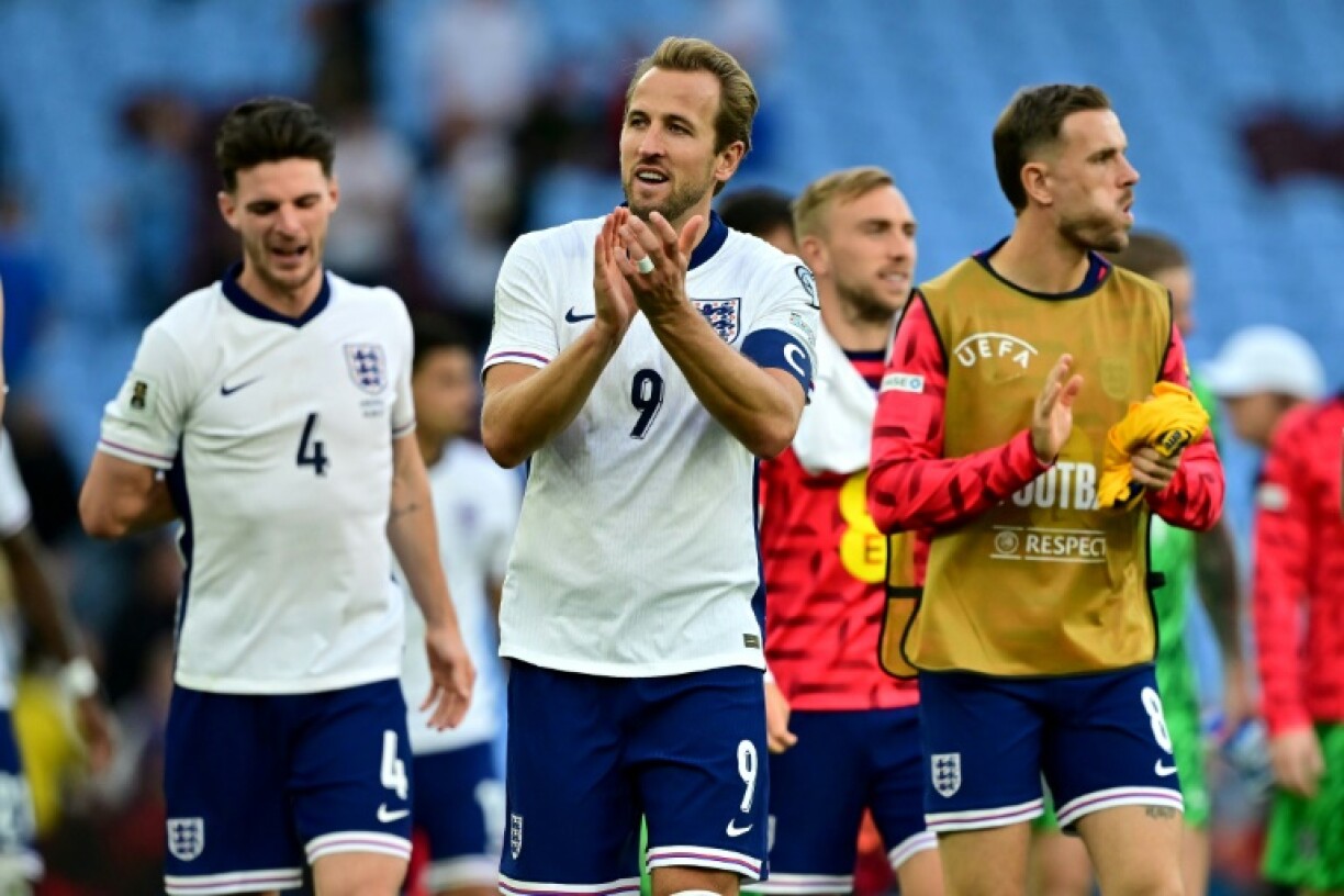 England captain Harry Kane and team-mates after the win over Andorra