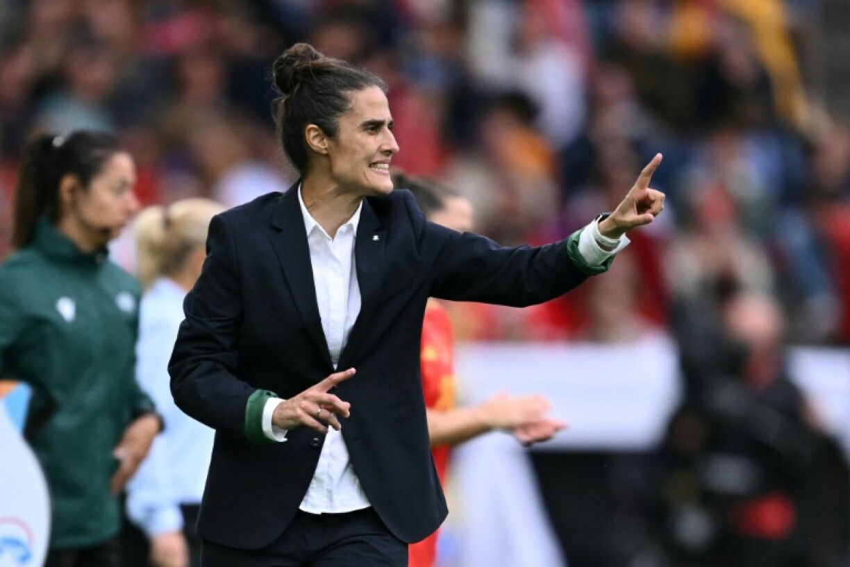 Spain coach Montse Tome during the Women's Euro 2025 final against England on Sunday
