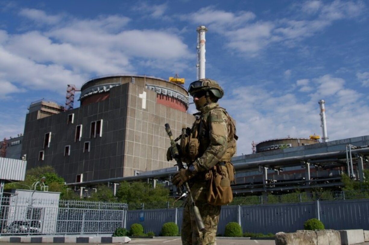 Photo d'archives prise le 1er mai 2022 pendant un voyage de presse organisé par l'armée russe à la centrale nucléaire de Zaporijjia, près d'Energodar (Ukraine) / © AFP/Archives