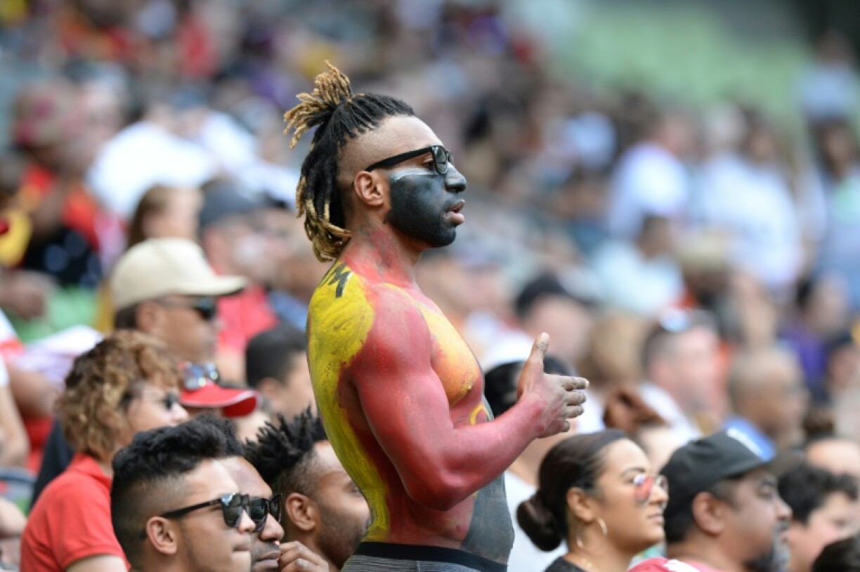 A Papua New Guinea fan at a World Cup match: Rugby League borders on a a national obession in the country
