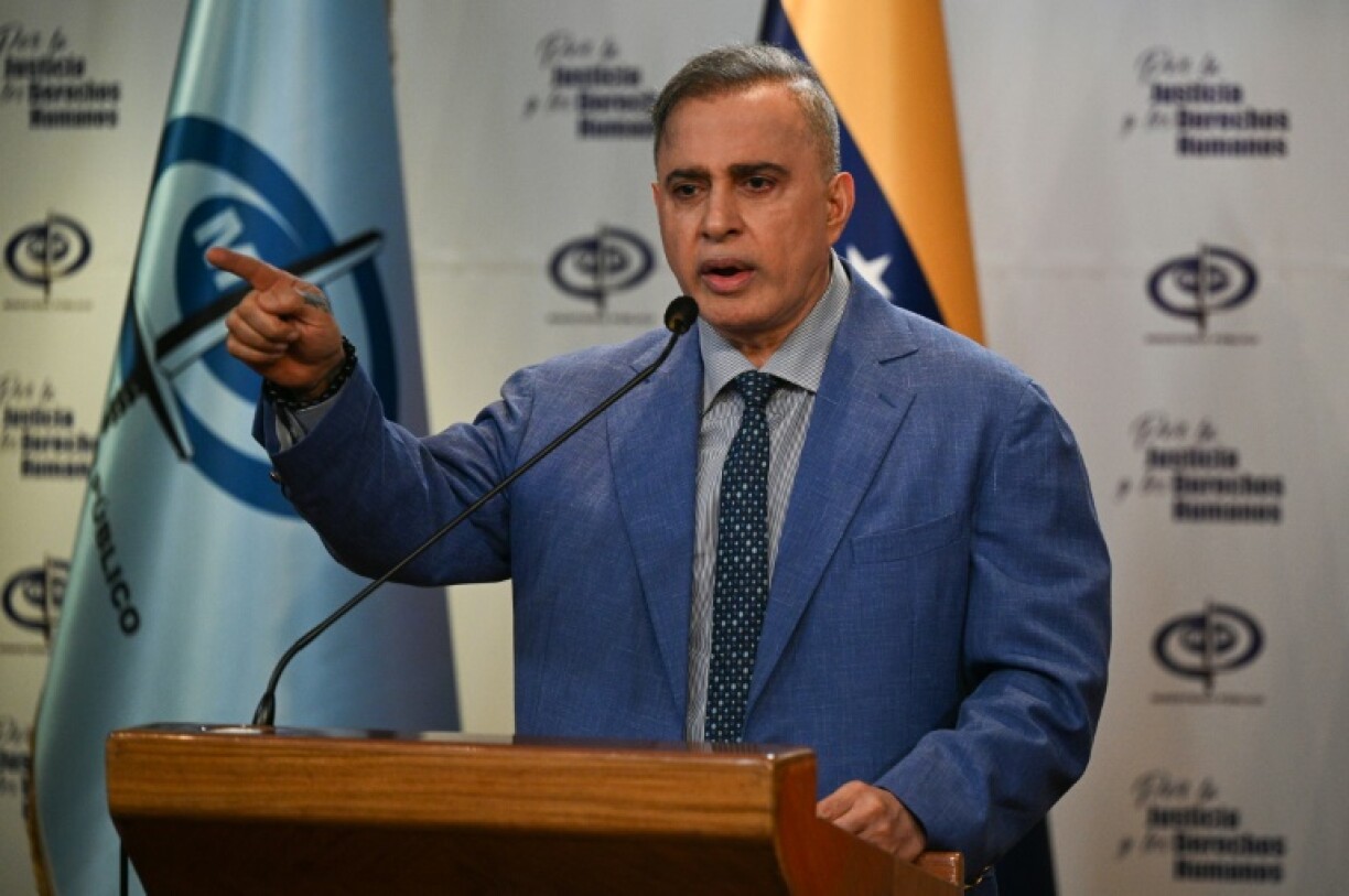 Le procureur général du Venezuela, Tarek William Saab, lors d'une conférence de presse à Caracas, le 25 octobre 2023.