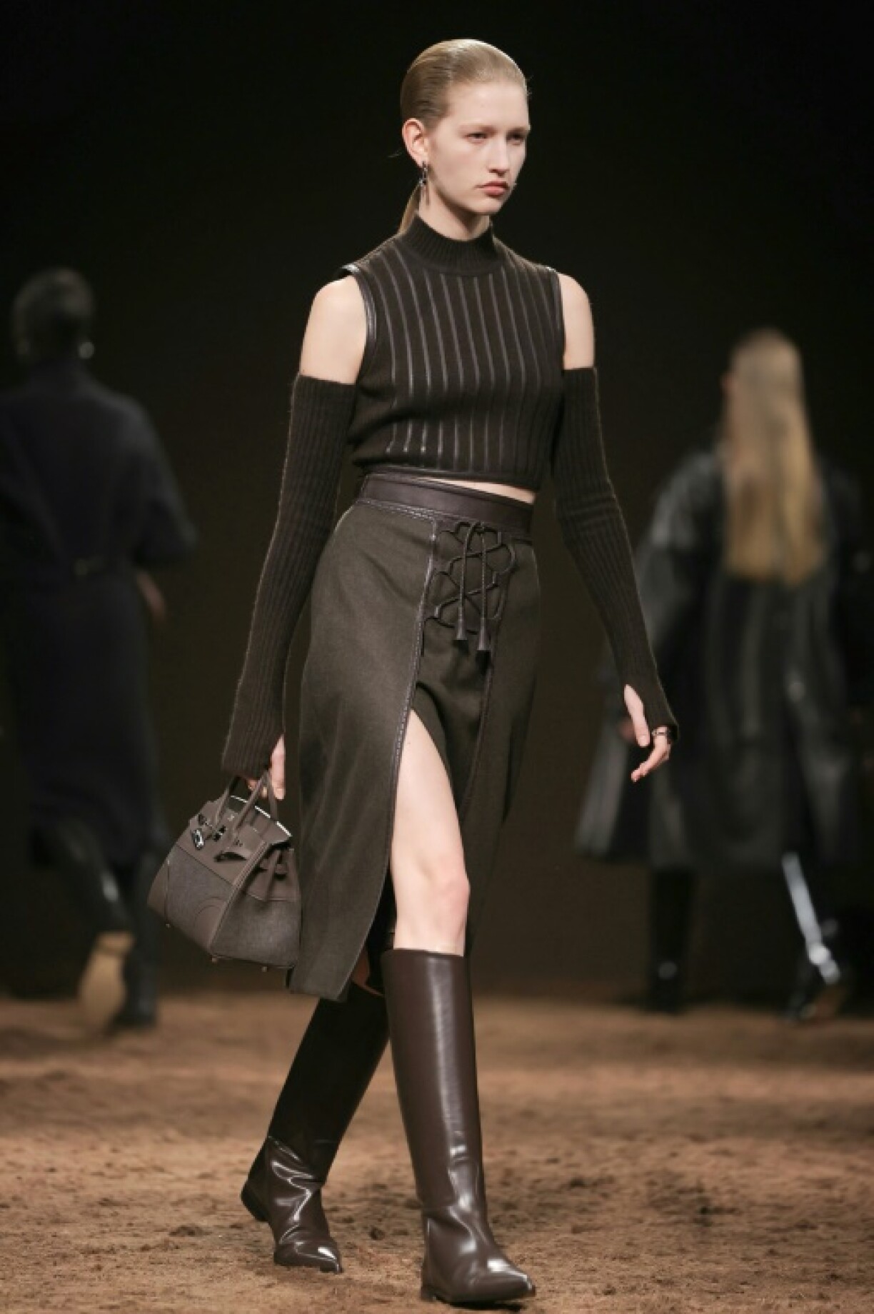 The Hermes show featured fitted designs, in contrast to the oversized fits seen elsewhere