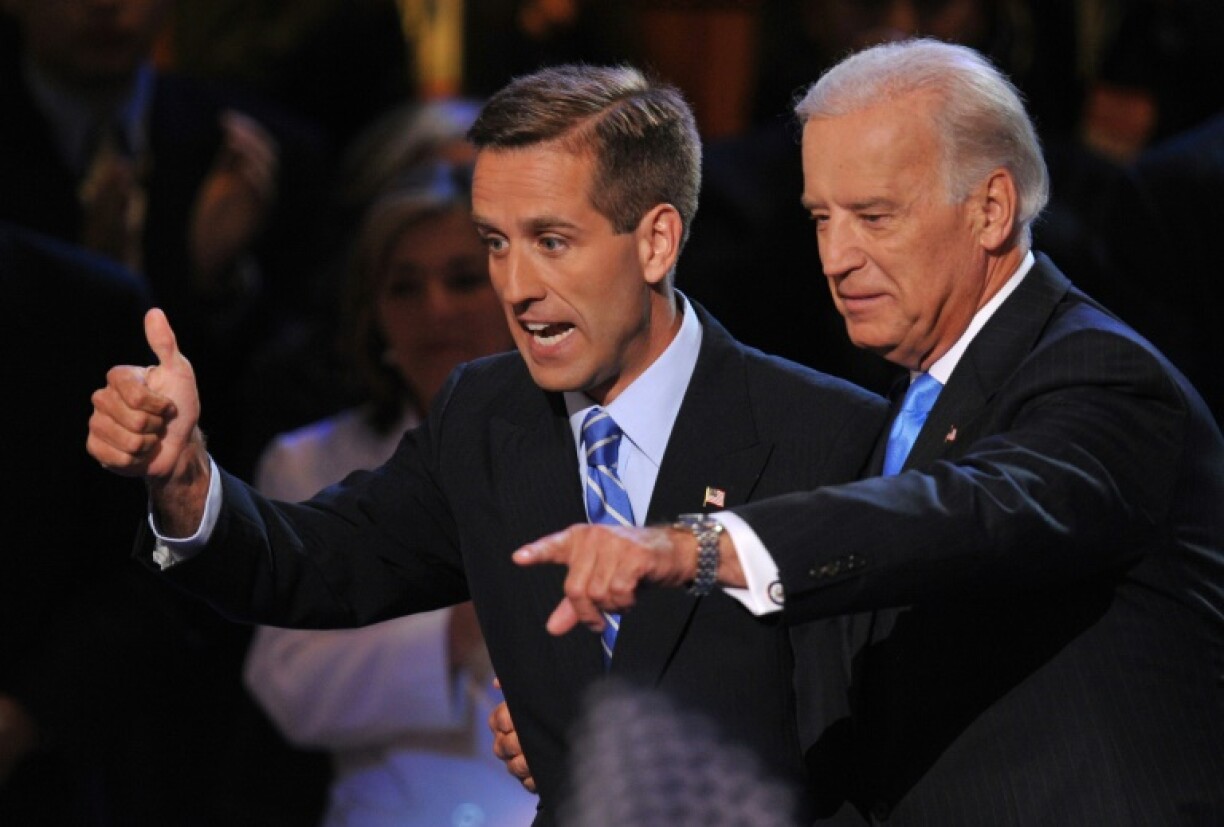 Biden is seen with son Beau in 2008