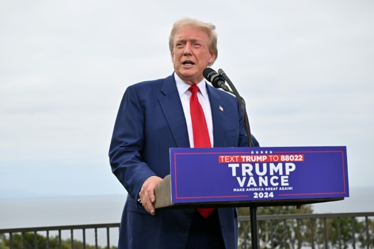 Donald Trump, lors d'une conférence de presse à Rancho Palos Verdes, en Californie, le 13 septembre 2024