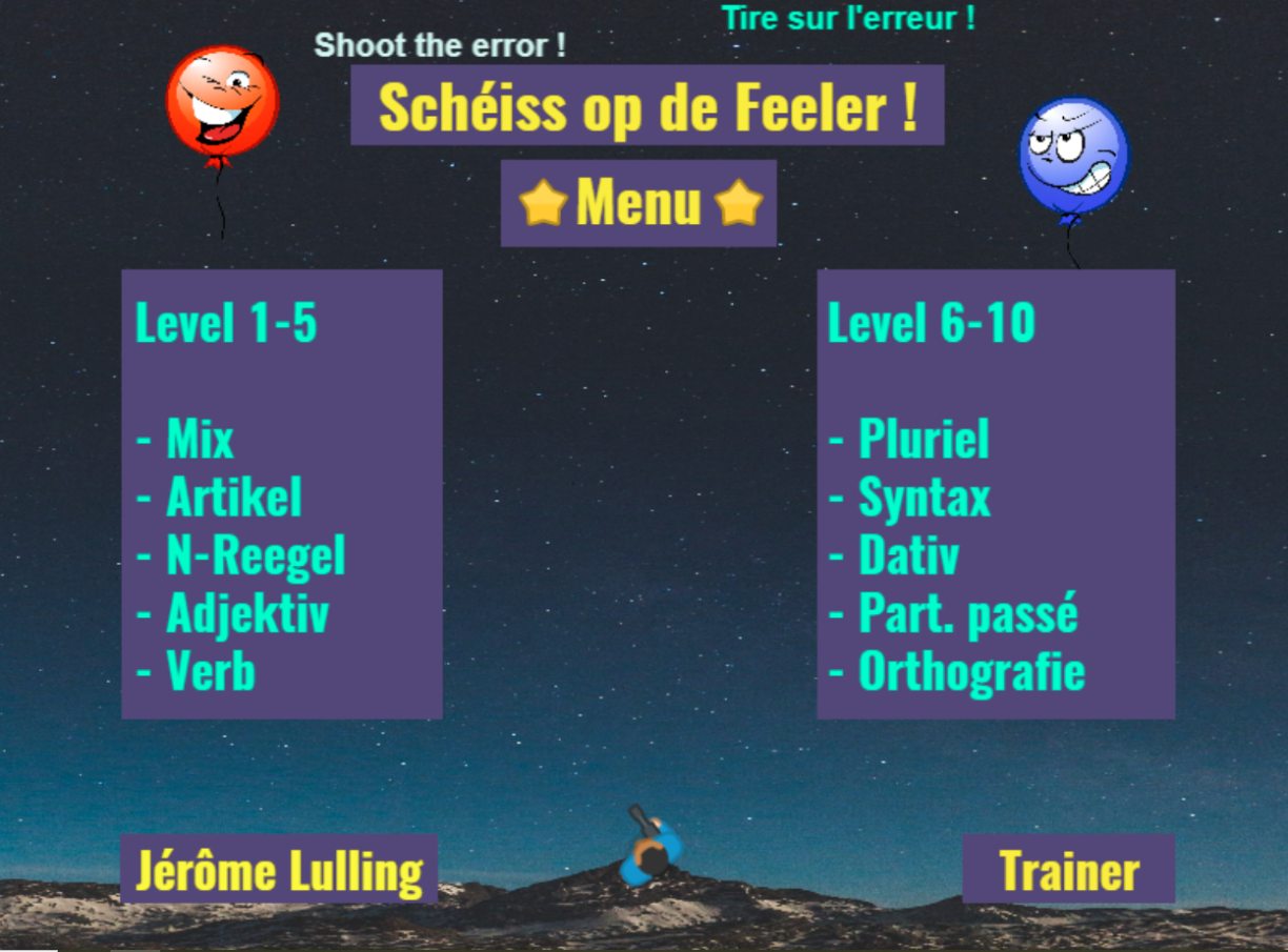 Screenshot welcome screen