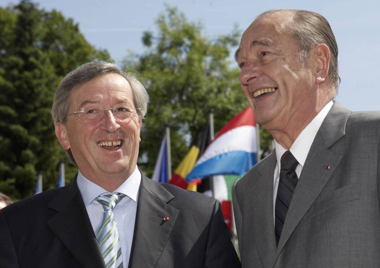 Former Prime Minister Jean-Claude Juncker and Jacques Chirac in 2005.
