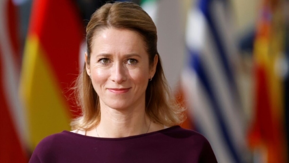 D'Kaja Kallas bei engem EU-Sommet am Joer 2022.