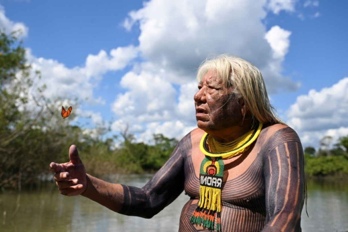 Megaron Txucarramae a promis de poursuivre le combat de son oncle Raoni la semaine dernière, lors d'un rassemblement de leaders du peuple kayapo dans le village de Pykany