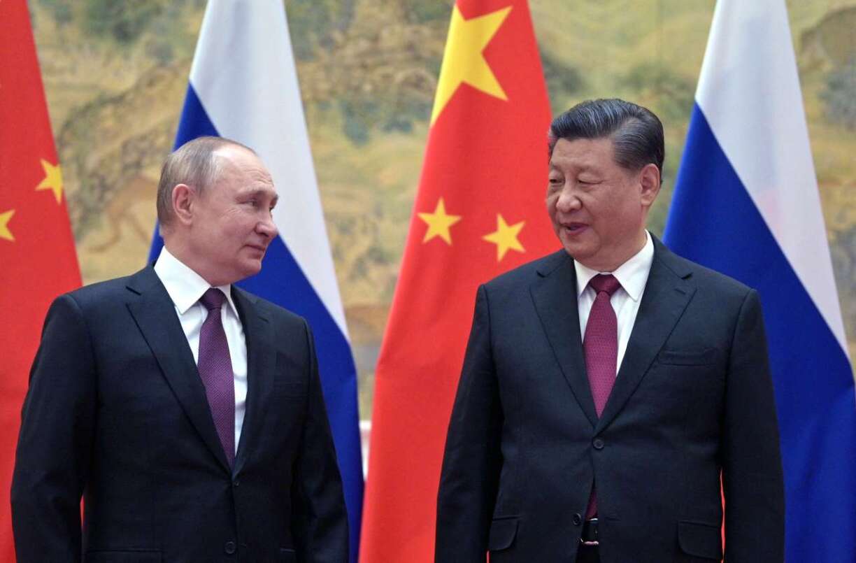 Russia's Vladimir Putin and China's Xi Jinping in the ancient Silk Road city of Samarkand.