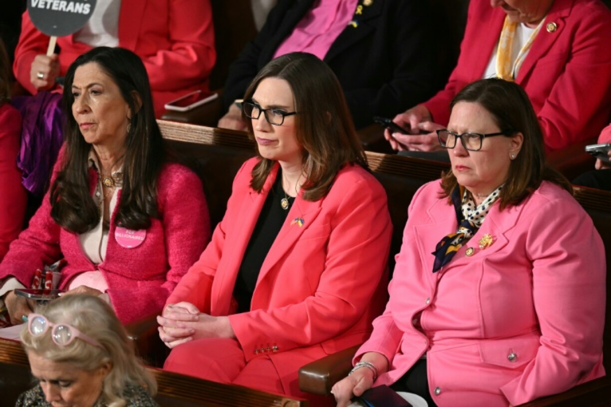 Multiple Democrats came in pink outfits to protest against what they see as the Trump administration's anti-women policies