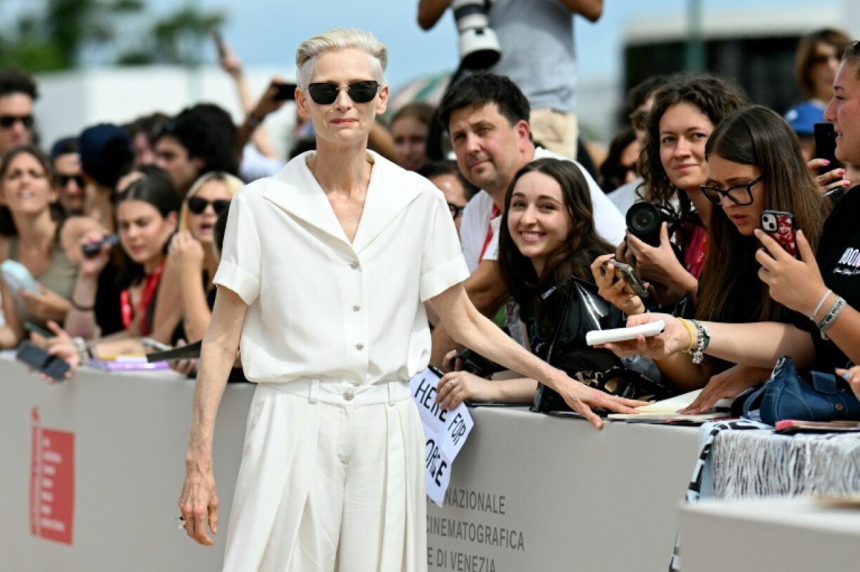 British actress Tilda Swinton in Chanel at the Venice Film Festival earlier this month