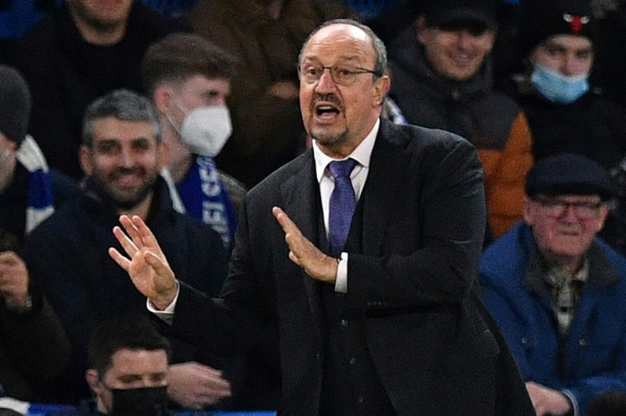 Le manager espagnol d'Everton, Rafael Benitez, pendant le match de Premier League entre Chelsea et Everton à Stamford Bridge à Londres, le 16 décembre 2021