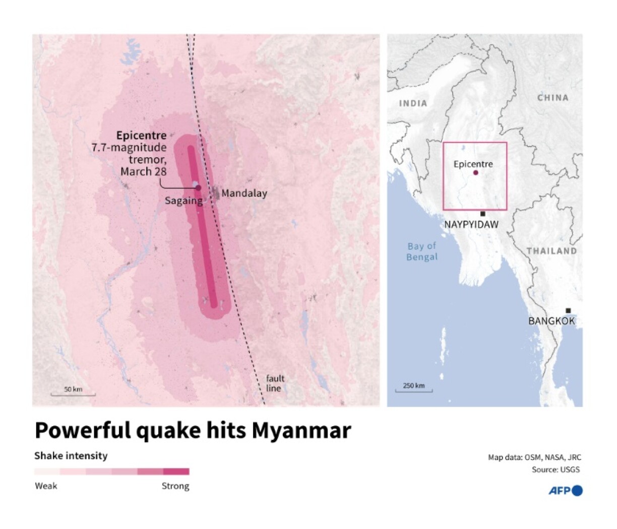 Powerful quake hits Myanmar